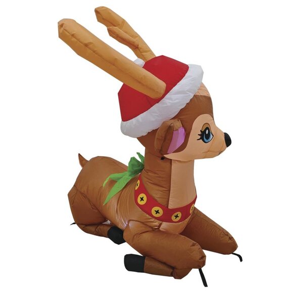 4 Ft LED Reindeer LED Light Up Inflatable Christmas Vintage Holiday Decor New - Picture 7 of 11